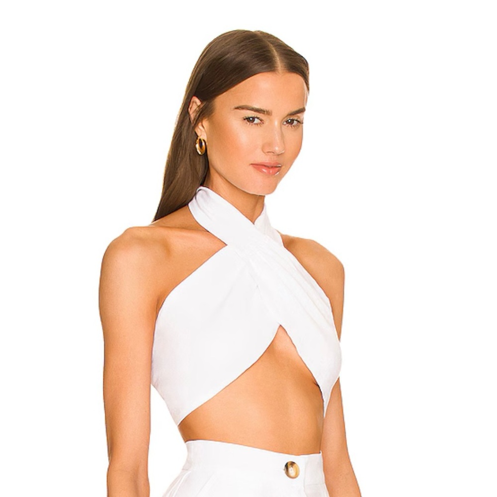 Rumer LouLou Halter Linen White Small